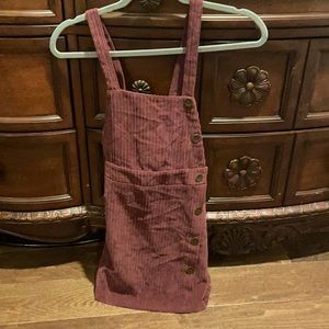 Girls 7/8 burgundy jumper dress corduroy